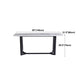 Rectangle Marble White Dining Table Industrial Trestle Base Table for Dining Room