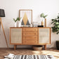 Modern de 4 cajones aparar en pino soporte de buffet de madera maciza para sala de estar