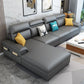 Contemporary Stain-Resistant Faux Leather for Living Room Sofa with Storage