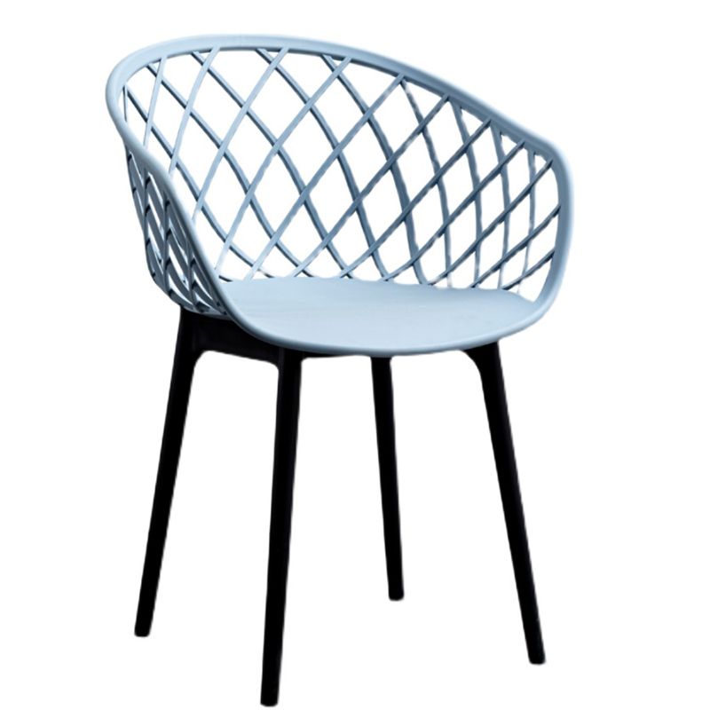 リビングルーム用のモダンなシンプルなアームチェアプラスチックダイニングアームチェア