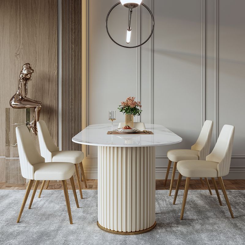 Traditional Luxury Dining Table Oval Sintered Stone Table with Double Pedestal Base Clearhalo 'Dining Tables & Seating' 'Dining Tables' 'dining_table' 'furn' 'furn_dining_table' 'Furniture' 'furniture_dining_table' 'Kitchen & Dining Furniture' 'kitchen' 'kitchen_dining_table' 1200x1200_ca558c76-0a43-43e1-bee3-a648c68dd289