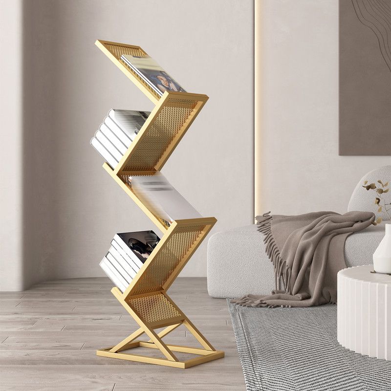Modern Metal Etagere Bookshelf Iron Vertical Bookshelf,15.7"L x 9.8"W x 45.7"H Clearhalo 'Bookcases' 'furn' 'furn_bookcases' 'Furniture' 'furniture_bookcases' 'kitchen' 'kitchen_bookcases' 'Living Room Furniture' 'Office Furniture' 1200x1200_ca5652ae-e4ef-4f71-bdb2-c6367f69381b
