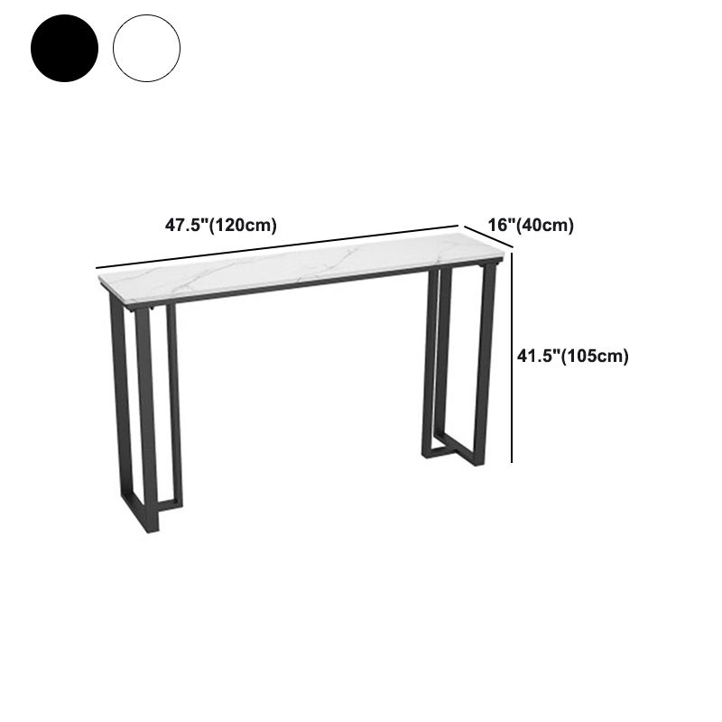 Rectangle Industrial Style Bar Table 42-inch Height Iron Pedestal Bistro Table Clearhalo 'Bar Furniture' 'Bar Tables' 'bar_tables' 'furn' 'furn_bar_tables' 'Furniture' 'furniture_bar_tables' 'Kitchen & Dining Furniture' 1200x1200_ca56cc7c-d36f-4a3b-8c1c-34c5792c400d