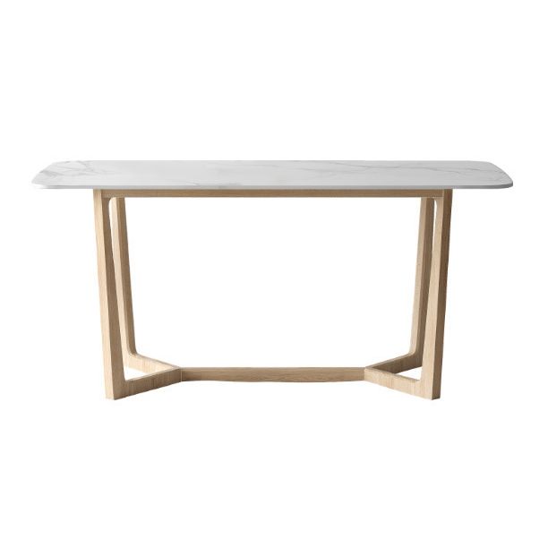 Simplicity Rectangle Dining Room Table Sintered Stone Table with Trestle Base Clearhalo ' dining_table' 'Dining Tables & Seating' 'Dining Tables' 'furn' 'furn_dining_table' 'Furniture' 'furniture_dining_table' 'Kitchen & Dining Furniture' 'kitchen&dining_furn' 'kitchen' 'kitchen_dining_table' 1200x1200_ca58e94e-7557-4532-80c5-79af93048c57