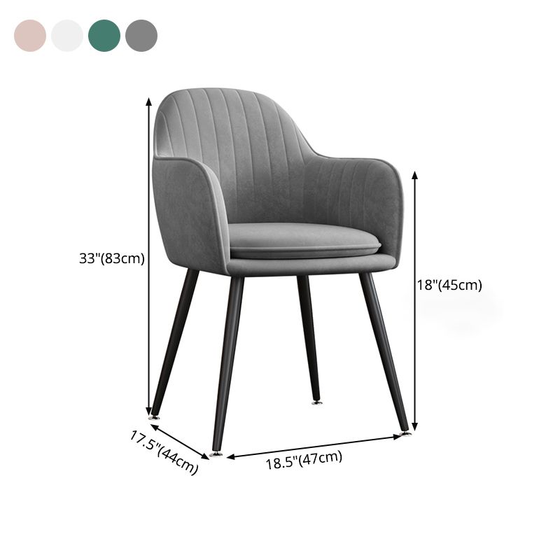 Upholstered Velvet Dining Arm Chair Solid Back Armchair with Metal Legs Clearhalo ' kitchen&dining_furn' 'Dining Chairs' 'Dining Tables & Seating' 'dining_chair' 'furn' 'furn_dining_chair' 'Furniture' 'furniture_dining_chair' 'Kitchen & Dining Furniture' 'kitchen' 1200x1200_ca592a03-4b8f-4e1d-9907-86ff2afcc7f3