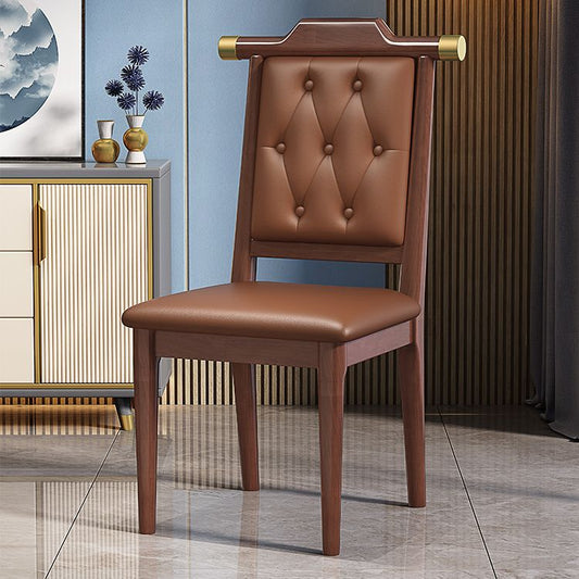 Modern Tufted Dining Chair Open Back Armless Chair for Kitchen Use