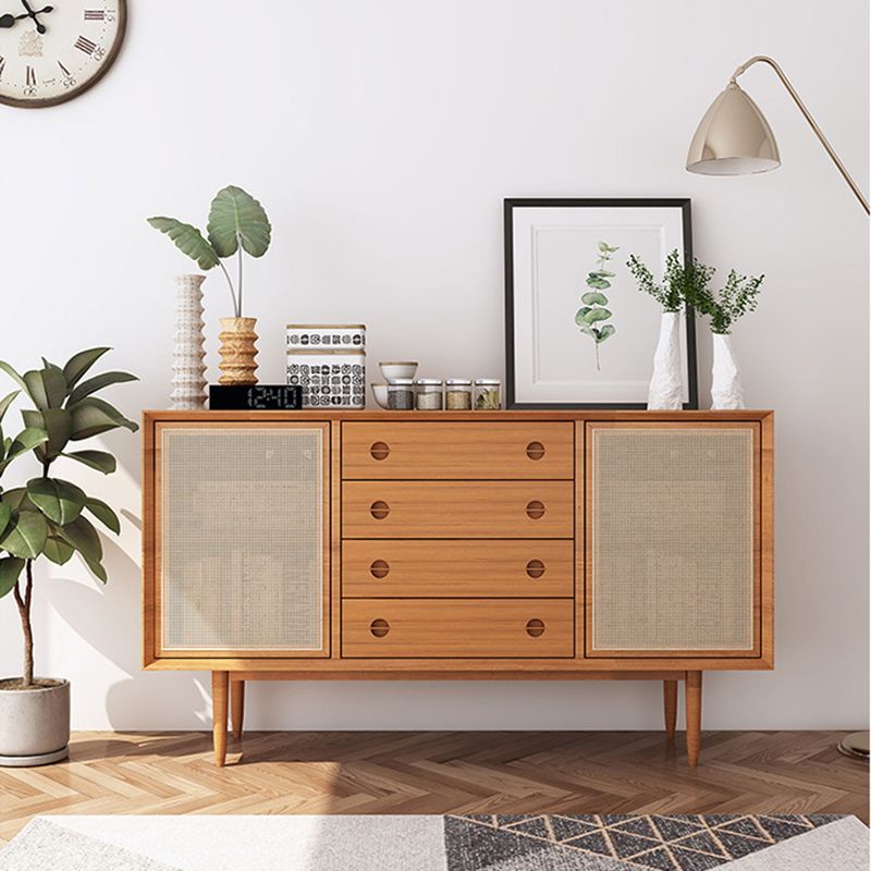 Contemporary Cabinet Solid Wood With Doors 4 - Drawer Accent Cabinet Clearhalo 'Cabinets & Chests' 'cabinets_chests' 'furn' 'furn_cabinets_chests' 'Furniture' 'Living Room Furniture' 1200x1200_ca596ee9-5ee2-48b0-8ffe-b42ccab67eec