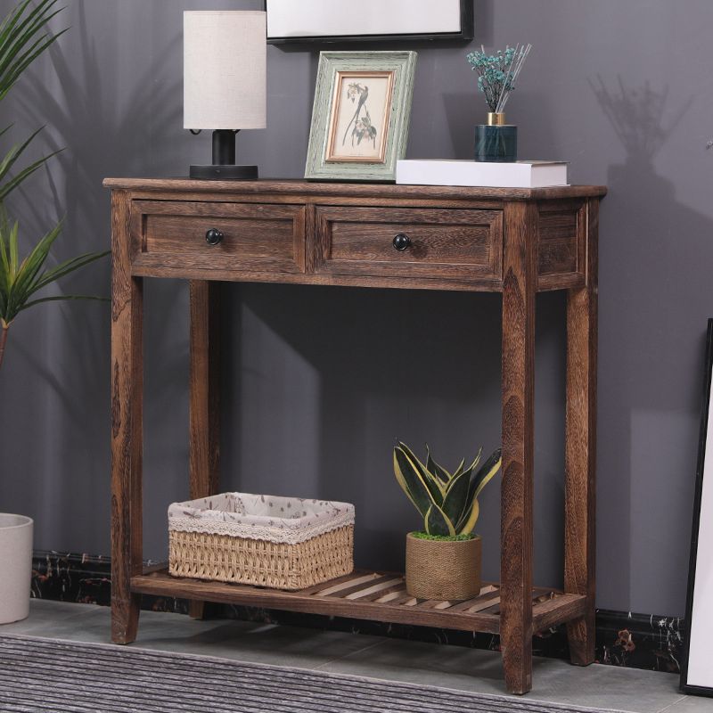 Mid-Century Modern Console Table Rectangle Console Table Floor Shelf Clearhalo 'Console Tables' 'console_tables' 'Entry & Mudroom Furniture' 'furn' 'furn_console_tables' 'Furniture' 1200x1200_ca5afdc0-3bdd-4e97-b87e-6e0438a58992