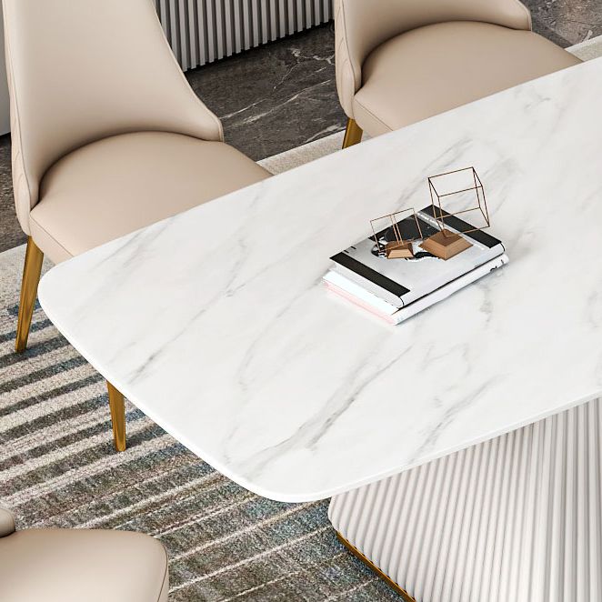 Sintered Stone Dining Table Traditional Luxury Dining Table with Pedestal Base Clearhalo 'Dining Tables & Seating' 'Dining Tables' 'dining_table' 'furn' 'furn_dining_table' 'Furniture' 'furniture_dining_table' 'Kitchen & Dining Furniture' 'kitchen' 'kitchen_dining_table' 1200x1200_ca5e474b-507b-4b2c-829b-6f9e6d4aacd1