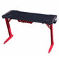 Rectangular Modern Gaming Desk Black T-Shape Computer Desk with Metal Legs