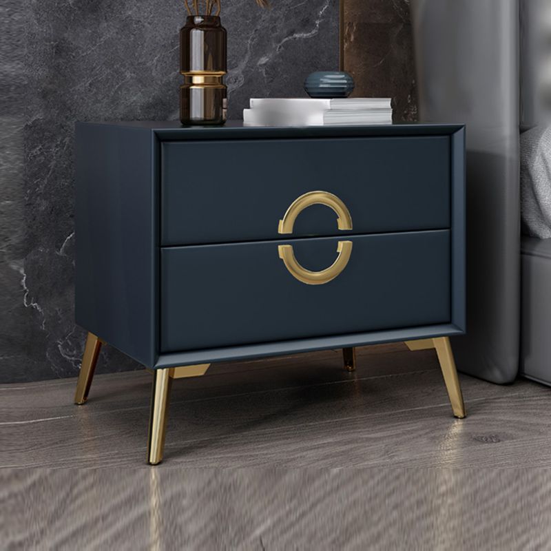 19 '' Tall Glam Night Tisch massives Holz 2-DRAWER FALUX Lederbeine inklusive Nachttisch