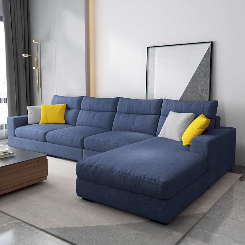 Contemporary Linen Square Arm Sofa & Chaise for Living Room Clearhalo 'furn' 'furn_sectionals' 'Furniture' 'Living Room Furniture' 'Sectionals' 1200x1200_ca608c86-4c47-4658-961a-2be4a73610cd