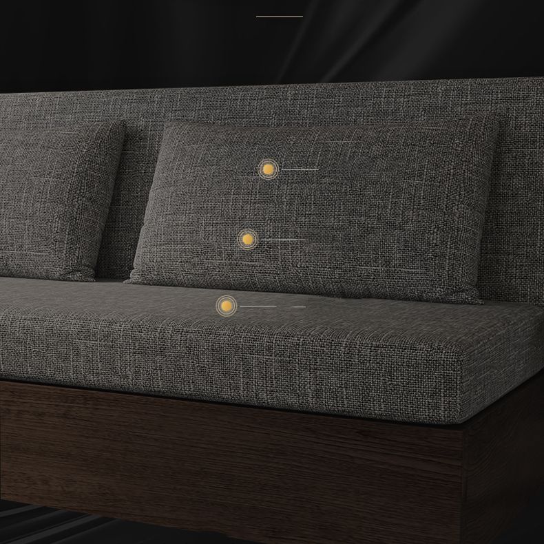 保管付きのモダンなリネンシートアームレスコンバーチブルソファベッド