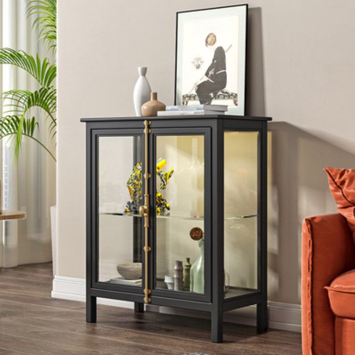 Porte di vetro da 36 "H cucina da cucina server di buffet per soggiorno