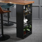 Modern Black Iron Bar Dining Table Rectangle Wood Indoor Bistro Table with Footrest Clearhalo 'Bar Furniture' 'Bar Tables' 'bar_tables' 'furn' 'furn_bar_tables' 'Furniture' 'furniture_bar_tables' 'Kitchen & Dining Furniture' 1200x1200_ca63362d-d20d-4b55-b6a4-778cdcfb14d6