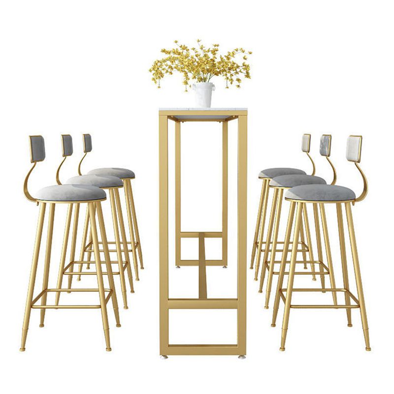Glam Style Rectangle Bar Table Faux Marble Bar Dining Table for Living Room Clearhalo 'Bar Furniture' 'Bar Tables' 'bar_tables' 'furn' 'furn_bar_tables' 'Furniture' 'Kitchen & Dining Furniture' 1200x1200_ca634f3c-34cd-4c85-9787-1b23d2f1473a