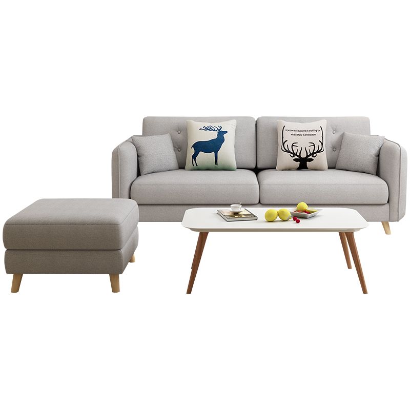 Modern Grey Fabric/Faux Leather Standard Sofa Square Arm Tufted Sofa Clearhalo 'furn' 'furn_sofas' 'Furniture' 'furniture_sofas' 'kitchen' 'kitchen_sofas' 'Living Room Furniture' 'Sofa' 'sofas' 1200x1200_ca63e3cd-d3b4-44b5-ba7d-559ccfff4d8e
