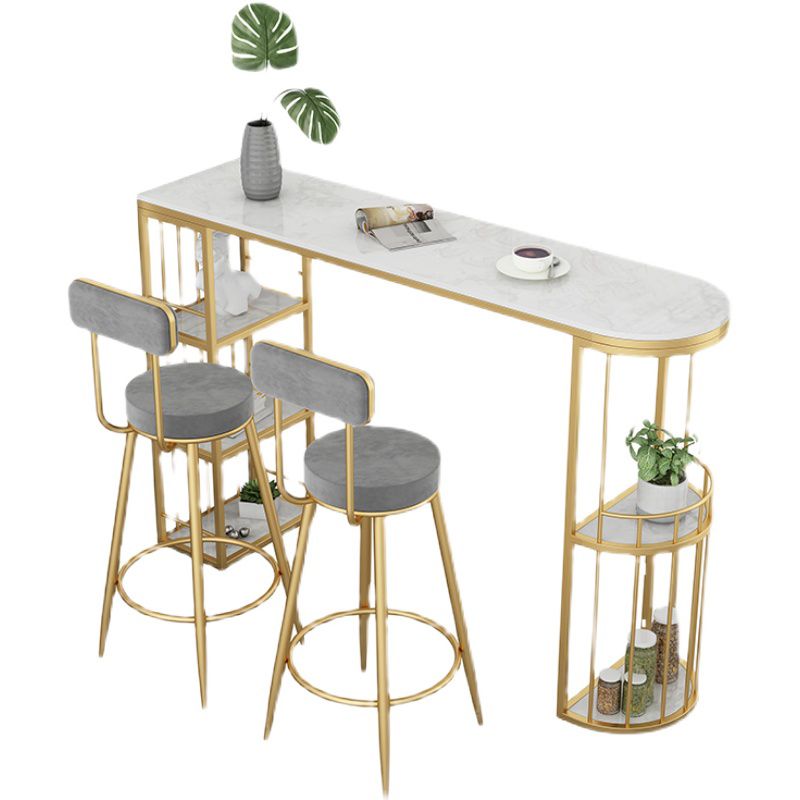 Luxurious Irregular Shape Bar Table Juego de 1/3 piezas de la mesa sinterizada del mostrador de piedra sinterizada