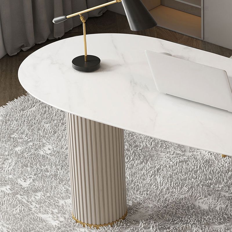 Modern & Contemporary Office Desk Curved Laptop Table with Drawers Clearhalo 'furn' 'furn_office_desk' 'Furniture' 'Office Desks' 'Office Furniture' 'office_desk' 1200x1200_ca6514b2-df2f-4307-a66c-49dc72c3d0fa