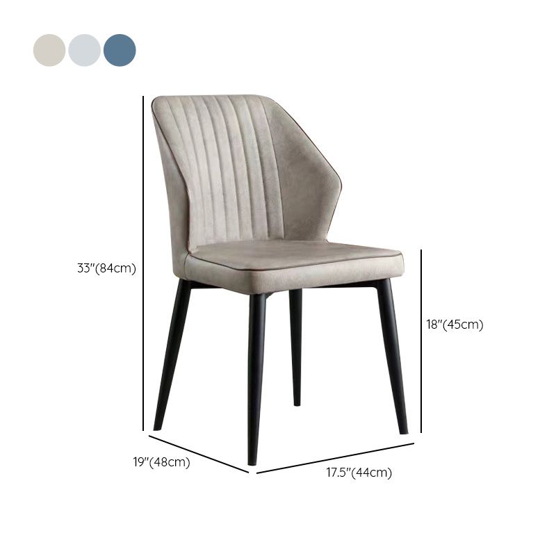 Faux Leather Dining Chairs Upholstered Chairs with Metal Legs