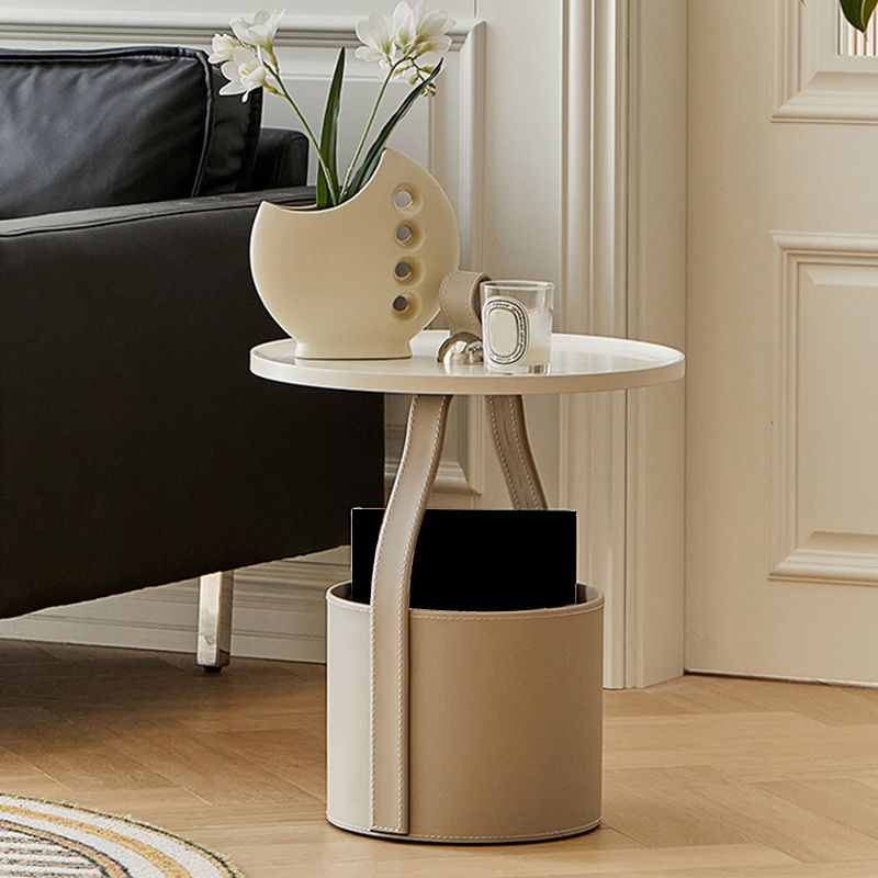 Mesa de esquina de pedestal de mediados de siglo bandeja de bandeja superior de la parte superior del lado con almacenamiento