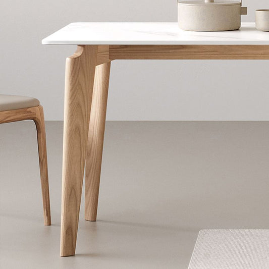 Modern Dining Room Set 1/2/3/4 Pieces Rectangle Sintered Stone Table and Armless Chairs Clearhalo 'Dining Room Sets' 'Dining Tables & Seating' 'dining_room_set' 'furn' 'furn_dining_room_set' 'Furniture' 'Kitchen & Dining Furniture' 1200x1200_ca6a270b-ad22-497c-90ee-d1f9742ea47f