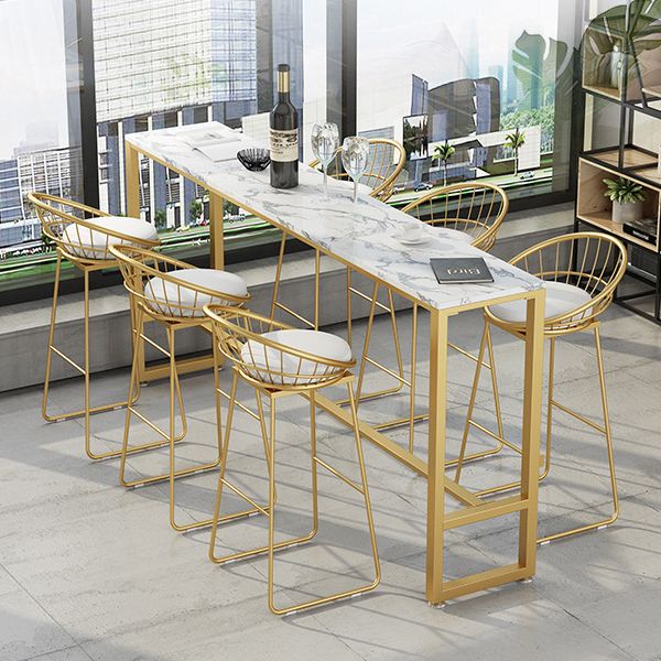 Glam Pub Table Bar Height Faux Marble Rectangle Bar Table for Indoor Clearhalo 'Bar Furniture' 'Bar Tables' 'bar_tables' 'furn' 'furn_bar_tables' 'Furniture' 'Kitchen & Dining Furniture' 1200x1200_ca6a59a6-6c06-484e-a864-cf3ec27fd4ca