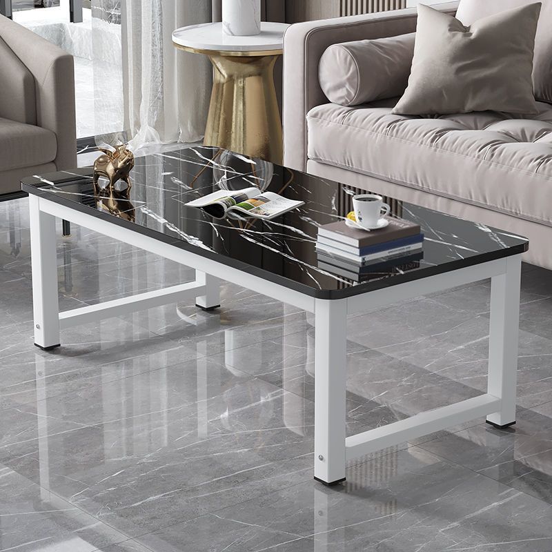 Rectangle Wooden Top Coffee Table with Metal Four legs Modern Style Clearhalo 'Coffee & Accent Tables' 'Coffee Tables' 'coffee_tables' 'furn' 'furn_coffee_tables' 'Furniture' 'Living Room Furniture' 1200x1200_ca6a6b18-3b1d-4cae-bd0c-60a99f30c1cb
