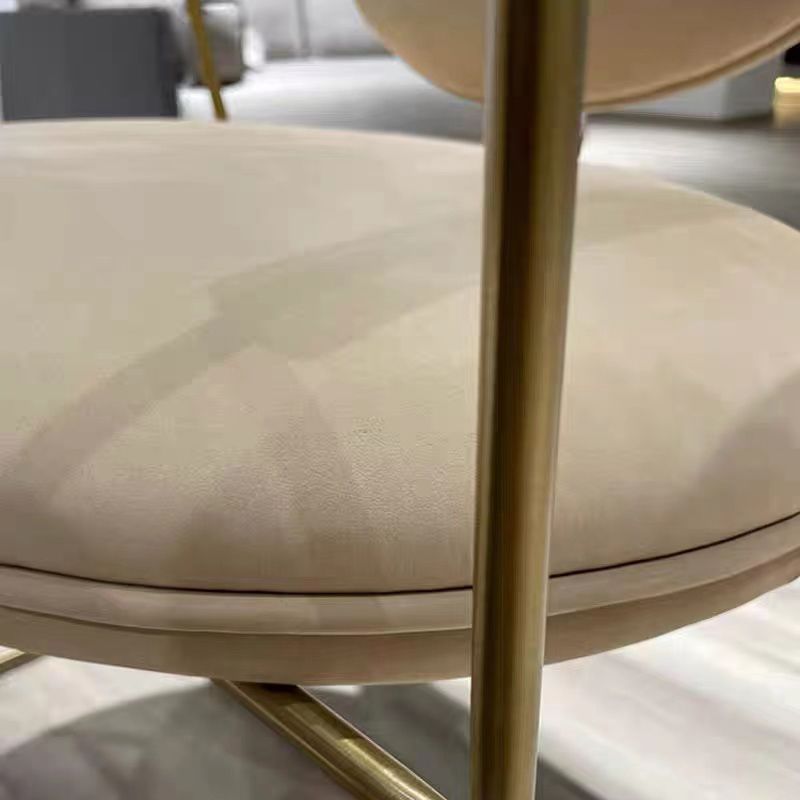 Contemporary Style Arm Chair Home Upholstered Chair with Metal Base Clearhalo 'Dining Chairs' 'Dining Tables & Seating' 'dining_chair' 'furn' 'furn_dining_chair' 'Furniture' 'Kitchen & Dining Furniture' 1200x1200_ca6b10d2-ff80-43e8-9cc8-bea2d29d1d3c