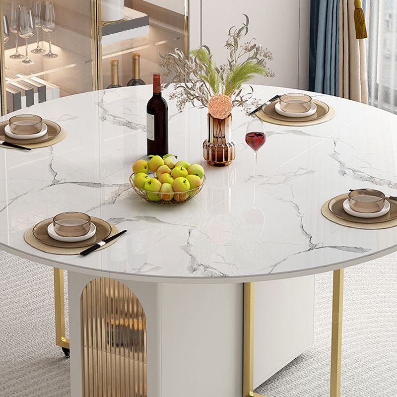 Moderne eetgelegenheid 1/3/7 pc's gesinterde stenen vouwtafel met gestoffeerde stoelen