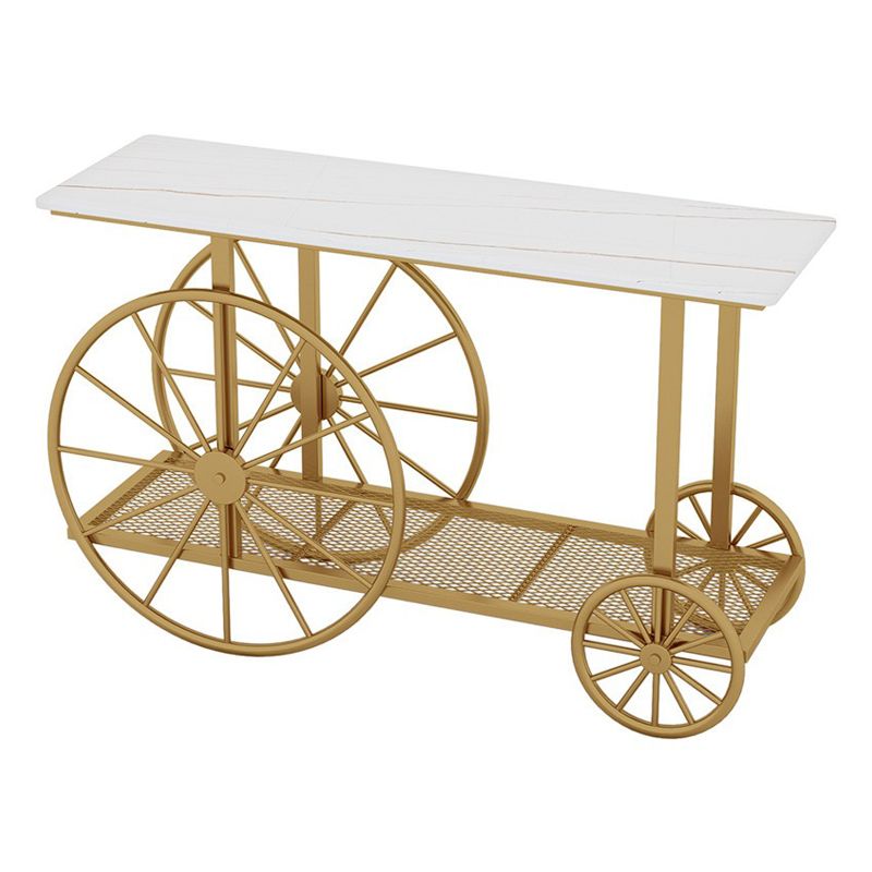 Tavolo accento rettangolo glam tavolo da divano console di finitura antica