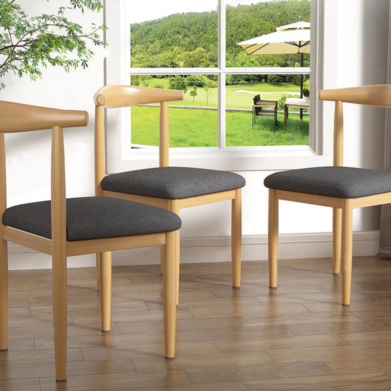 Silla de comedor de lino contemporánea muebles laterales de comedor abiertos en acabado mate para interiores
