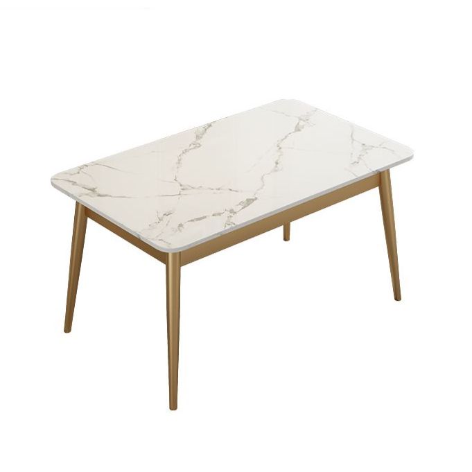 Contemporary Rectangle Shape Standard Dining Set Sintered Stone Kitchen Dining Set in White Clearhalo 'Dining Room Sets' 'Dining Tables & Seating' 'dining_room_set' 'furn' 'furn_dining_room_set' 'Furniture' 'furniture_dining_room_set' 'Kitchen & Dining Furniture' 'kitchen&dining_furn' 'kitchen' 1200x1200_ca6bfdc5-b2f9-459f-8be5-0610158a8bee