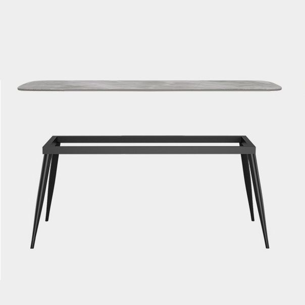 Rectangle Grey Tone Dining Table Sintered Stone Table Simplicity with 4 Legs Clearhalo 'Dining Tables & Seating' 'Dining Tables' 'dining_table' 'furn' 'furn_dining_table' 'Furniture' 'furniture_dining_table' 'Kitchen & Dining Furniture' 1200x1200_ca6c9be8-87e1-4033-81ce-6968864ec847