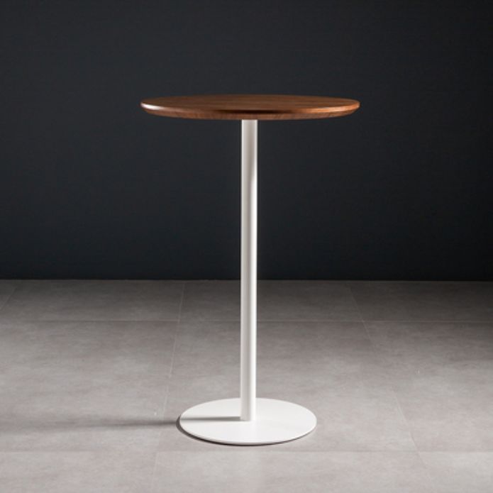 Round Wood Top Bar Table with Pedestal Industrial Metal Frame Bar Table Clearhalo 'Bar Furniture' 'Bar Tables' 'bar_tables' 'furn' 'furn_bar_tables' 'Furniture' 'Kitchen & Dining Furniture' 1200x1200_ca6d042b-4867-4ca3-b177-60262ea37c5d