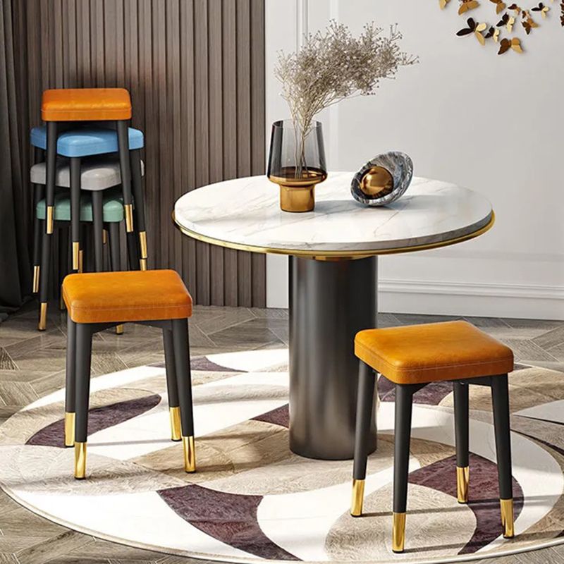 Glam Square Ottoman Whole Colored Faux Leather Mildew Resistant Cube Ottoman