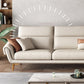 37.4" D 37.4" H Faux Leather Sofa & Chaise Cushions Flared Arm Sofa in Beige