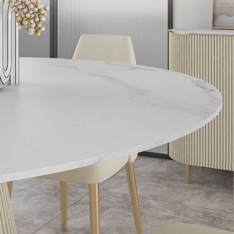 Nordic 1/2/5 Pieces Dining Set with Stone Round Table and Leather Chairs Dining Set Clearhalo 'Dining Room Sets' 'Dining Tables & Seating' 'dining_room_set' 'furn' 'furn_dining_room_set' 'Furniture' 'furniture_dining_room_set' 'Kitchen & Dining Furniture' 'kitchen&dining_furn' 'kitchen' 1200x1200_ca6e751d-1845-41bf-9112-6922a54cb517