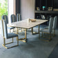 Tavolo da pranzo in marmo contemporaneo con sedie da pranzo in pelle 4/6