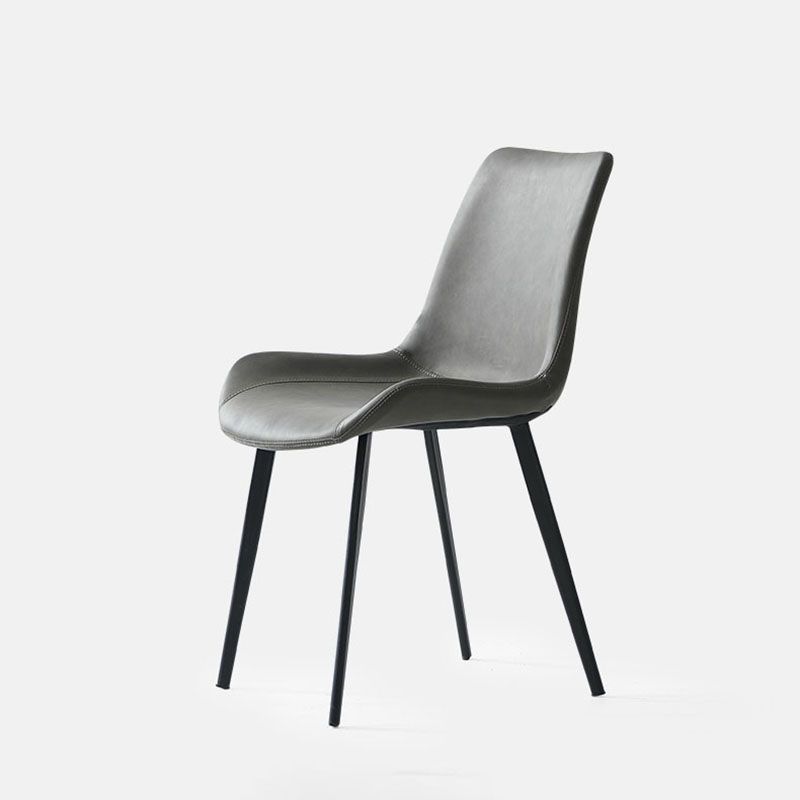 キッチンフェイクレザーダイニングチェア用の工業スタイルのソリッドバックチェア