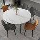 Modern Style Round 4 Legs Table Stone Dining Room Home Furniture with Drop-Leaf Clearhalo ' dining_table' 'Dining Tables & Seating' 'Dining Tables' 'furn' 'furn_dining_table' 'Furniture' 'furniture_dining_table' 'Kitchen & Dining Furniture' 'kitchen&dining_furn' 'kitchen' 'kitchen_dining_table' 1200x1200_ca734044-d5f5-4456-b815-75392472f18e
