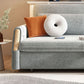 Contemporary Sloped Arm Convertible Bed Sofa Couch with Storage in Grey