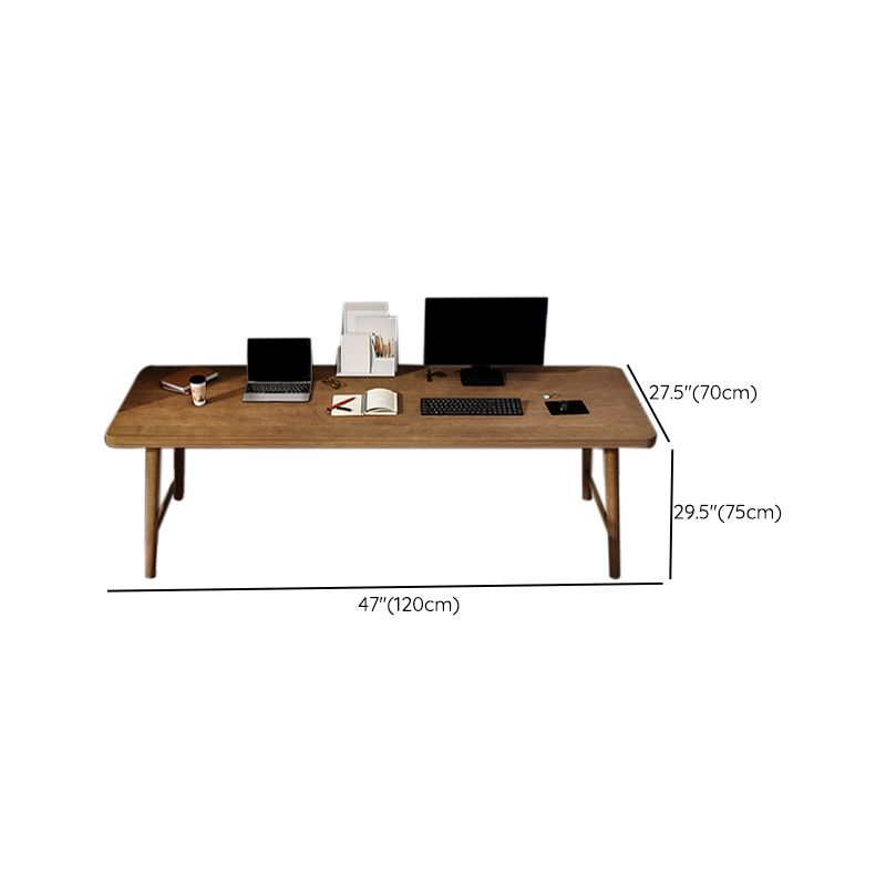Solid Wood Rectangle Writing Desk Modern 29.53" Tall Office Desk with H-Base Clearhalo 'furn' 'furn_office_desk' 'Furniture' 'Office Desks' 'Office Furniture' 'office_desk' 1200x1200_ca7a801a-b8dc-469c-9e6e-e475819f1900