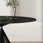 Mesa redonda de comedor moderna, mesa de piedra sinterizada con patas de metal para el hogar