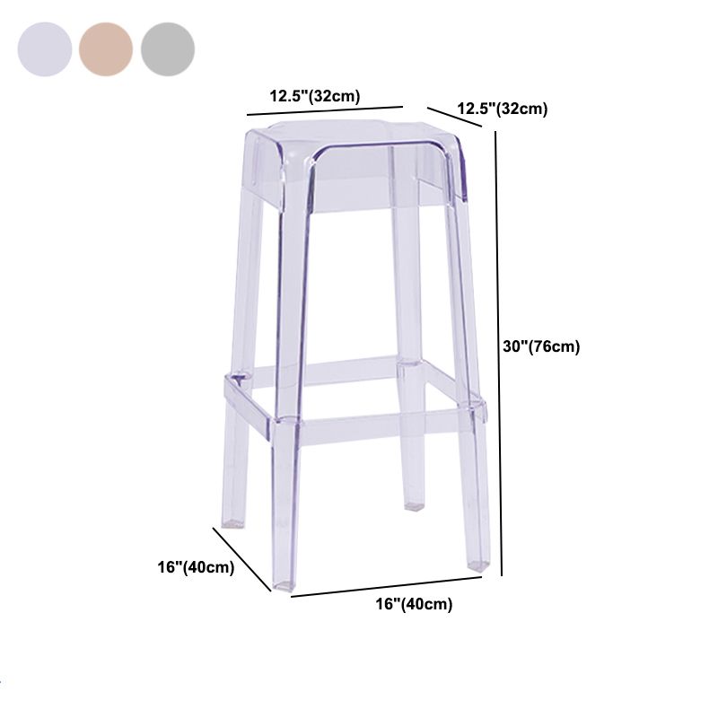Moderna silla de mostrador cuadrado plástico Taburada de contador interior sin respaldo de plástico