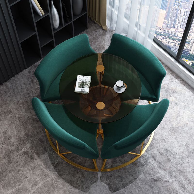 Modern Style Glass Dining Table Black Round Dinner Table with Pedestal Base Clearhalo ' dining_table' 'Dining Tables & Seating' 'Dining Tables' 'furn' 'furn_dining_table' 'Furniture' 'furniture_dining_table' 'Kitchen & Dining Furniture' 'kitchen&dining_furn' 'kitchen' 'kitchen_dining_table' 1200x1200_ca81aaf7-c557-4a0a-9f8b-f296da57ed9a