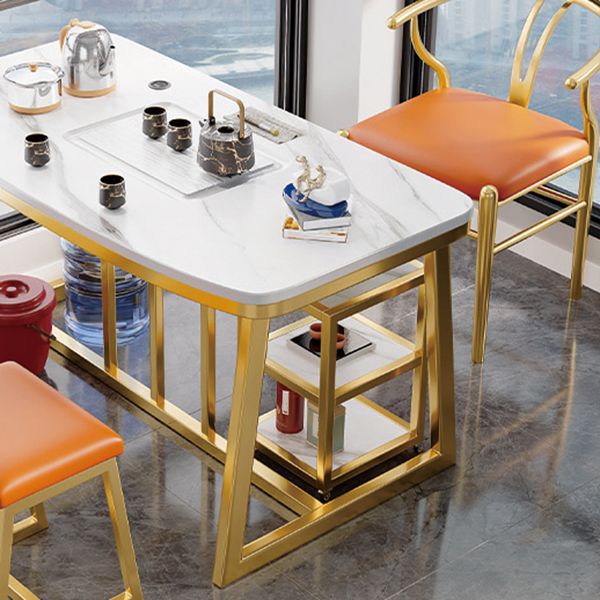 Metal Traditional Luxury Rectangle Table Sintered Stone Table,47"L x 21"W x 29"H Clearhalo ' dining_table' 'Dining Tables & Seating' 'Dining Tables' 'furn' 'furn_dining_table' 'Furniture' 'furniture_dining_table' 'Kitchen & Dining Furniture' 'kitchen&dining_furn' 'kitchen' 'kitchen_dining_table' 1200x1200_ca82ffcf-b666-4b9f-9275-941c68d8afe9