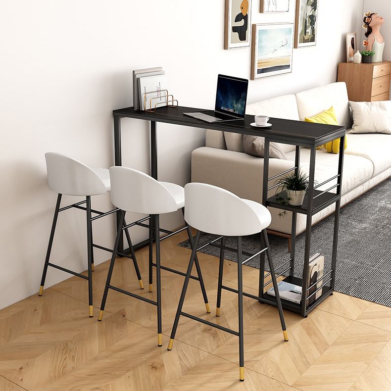 Stone Top Industrial Style Counter Table 42-inch Height Table for Balcony Clearhalo 'Bar Furniture' 'Bar Tables' 'bar_tables' 'furn' 'furn_bar_tables' 'Furniture' 'furniture_bar_tables' 'Kitchen & Dining Furniture' 'kitchen&dining_furn' 'kitchen' 1200x1200_ca83243e-ea81-4d3e-a4fa-b23acbf8296a