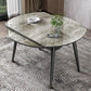 Round Extendable Stone Dining Site Table Contemporary 51.2'' Dinette Table Clearhalo ' dining_table' 'Dining Tables & Seating' 'Dining Tables' 'furn' 'furn_dining_table' 'Furniture' 'furniture_dining_table' 'Kitchen & Dining Furniture' 'kitchen&dining_furn' 'kitchen' 'kitchen_dining_table' 1200x1200_ca83499e-1123-44ce-a704-64214e128277