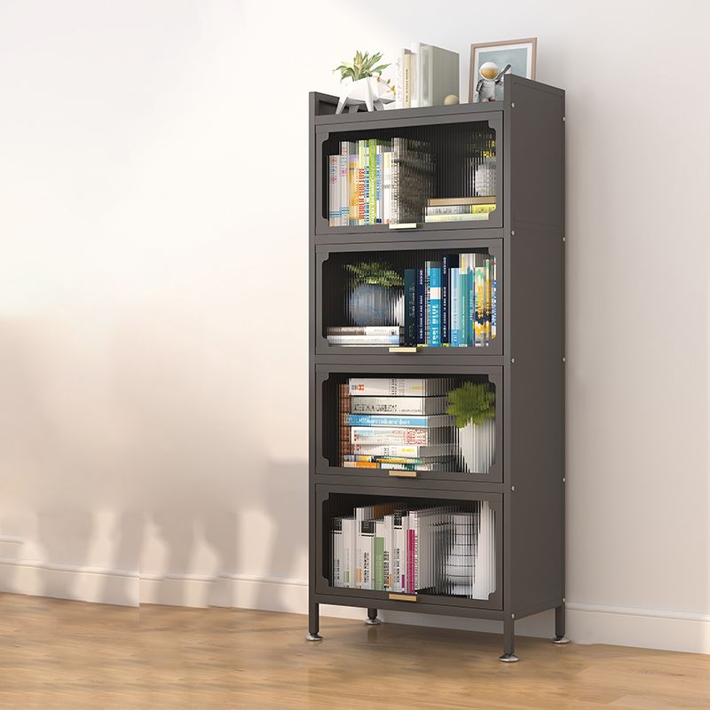 Industrial Style Metal Bookshelf Closed Back Shelf Bookcase with Doors Clearhalo 'Bookcases' 'furn' 'furn_bookcases' 'Furniture' 'furniture_bookcases' 'Office Furniture' 1200x1200_ca83578f-94ba-443b-8f01-7f72b48e3a9e